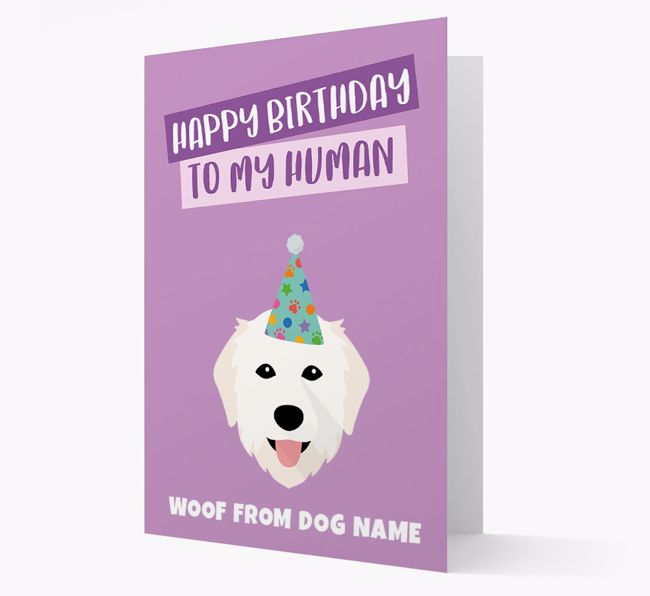 Personalised 'Happy Birthday To My Human' Card with {breedCommonName} Icon